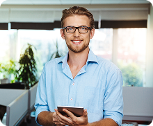 young successful businessman smiling