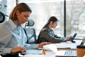people office analyzing finance graph mobile